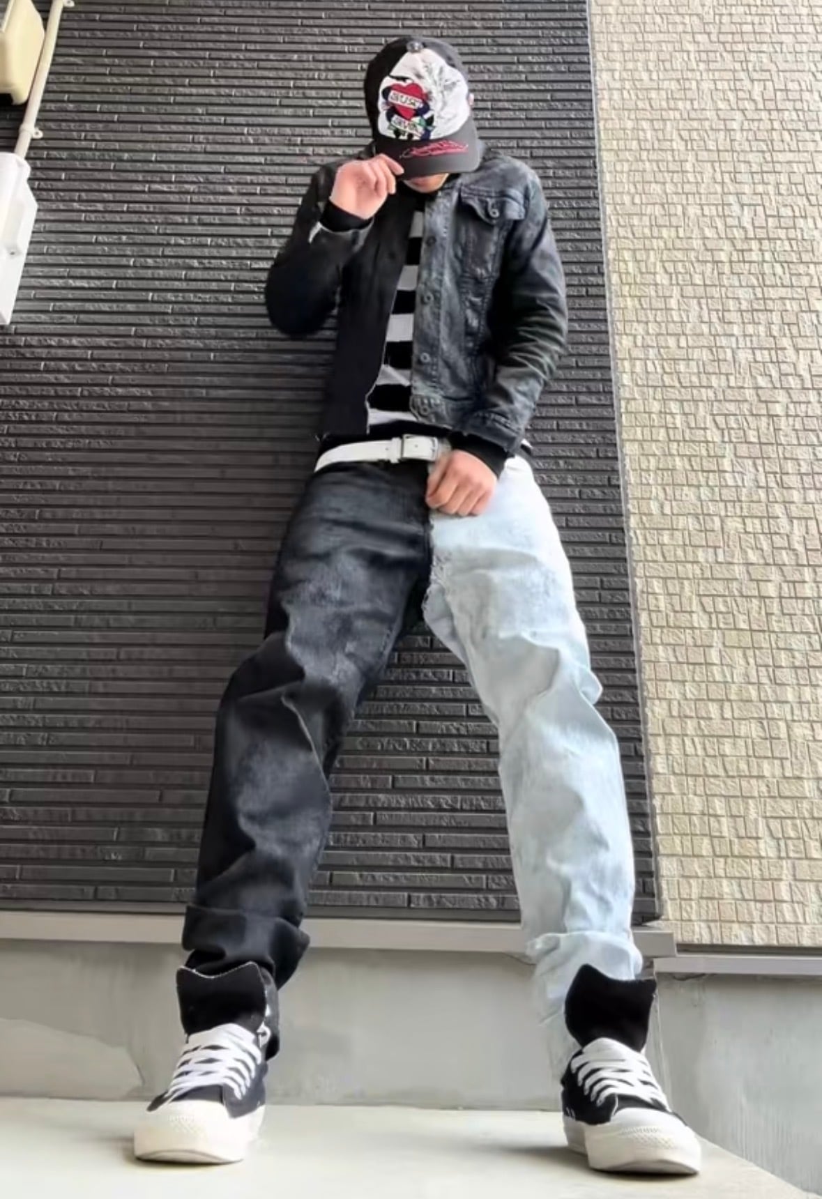 wax coating flare black denim ワックスコーティング加工フレアデニム