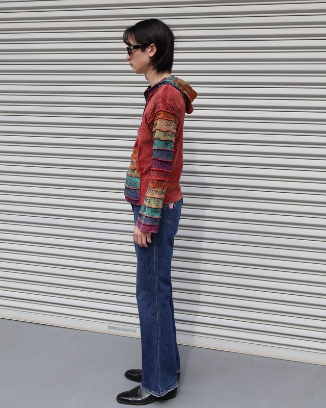 multicolor design zip-up foodie