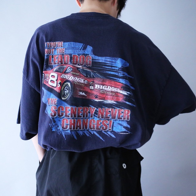 "BIG DOGS" back printed XXX super over silhouette h/s tee