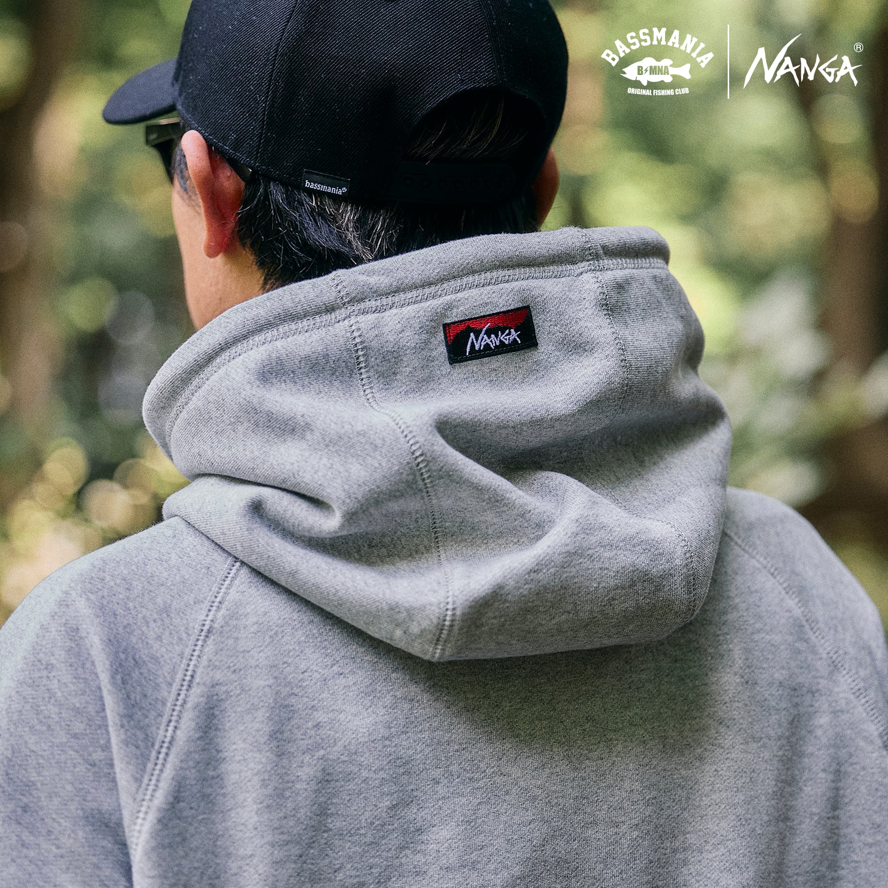 NANGA×BASSMANIA】コラボデザインフーディー ［GRY］［限定生産