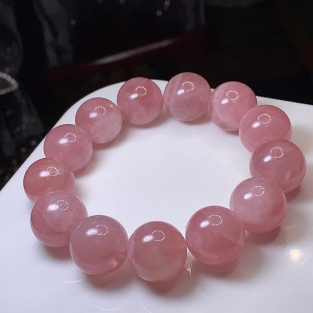 大玉☆マダガスカル産・ディープローズクォーツ ブレスレット