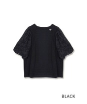 【直営限定ITEM】オパールシフォンスリーブTOPS (BLACK)　CQ-48012H
