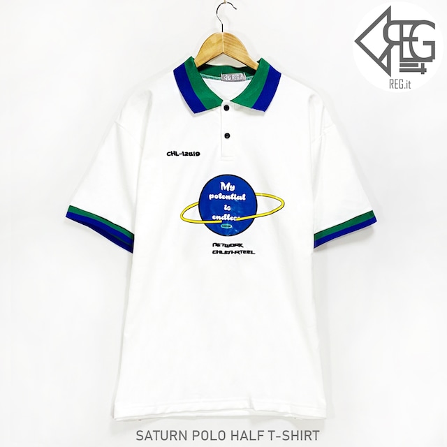 【REGIT】【即納】SATURN POLO HALF T-SHIRT-WHITE S/S 韓国服 トップス 半袖 Ｔシャツ カットソー 夏 ポロシャツ オーバーサイズ 10代 20代 プチプラ 着回し 着映え ネット通販 TPT025 S/S