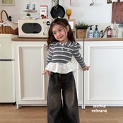 韓国子供服 / 26Autumn / 〖取寄〗second moment / クランチボリュームカラーTシャツ / キッズ服 / 女子服 *XS~JL*