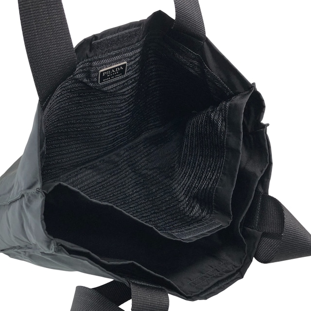 PRADA プラダ ハンドバッグ ブラック トライアングルロゴ ナイロン トートバッグ vintage ヴィンテージ オールド 5dvjjb