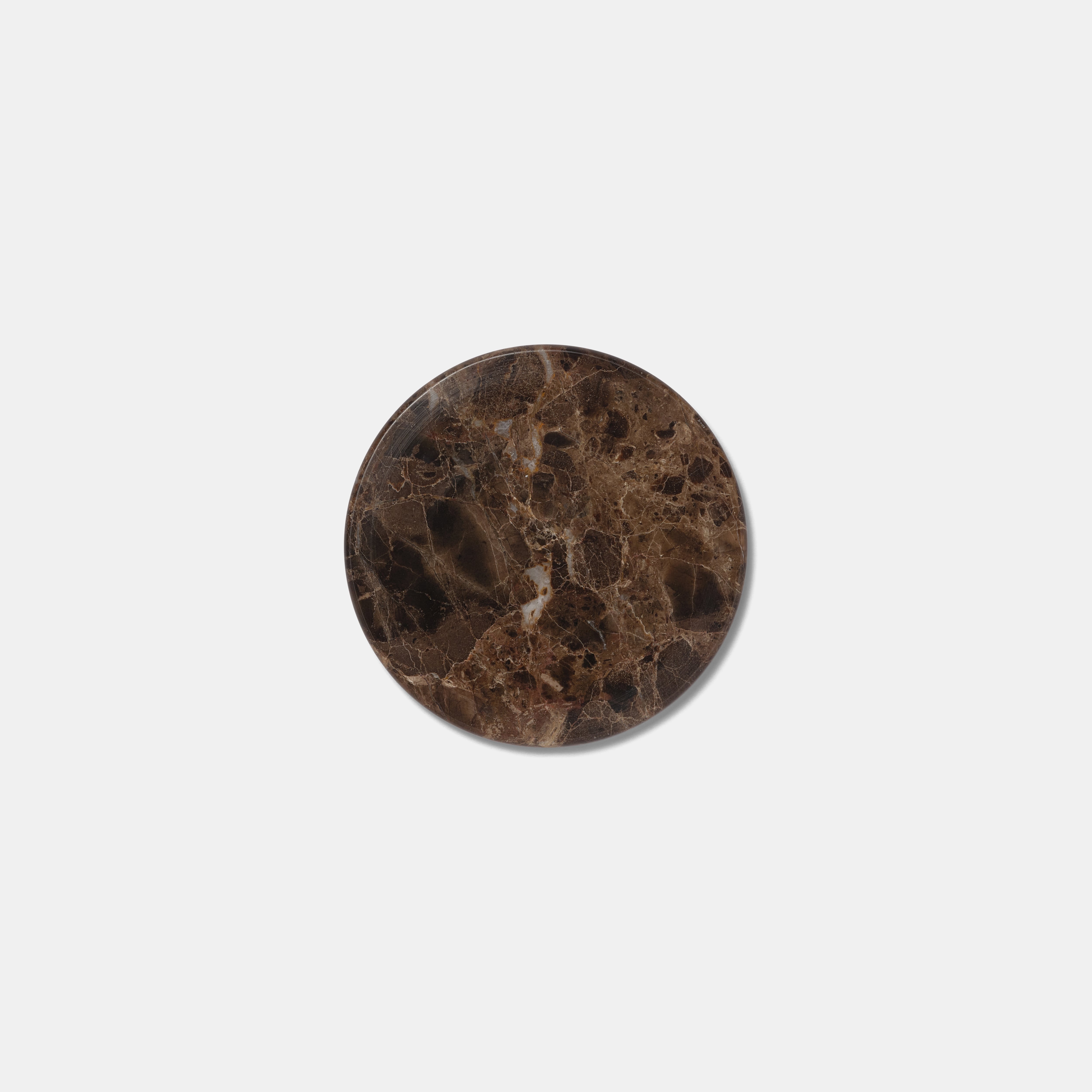 MARBLE CIRCLE COASTER - Emperador dark