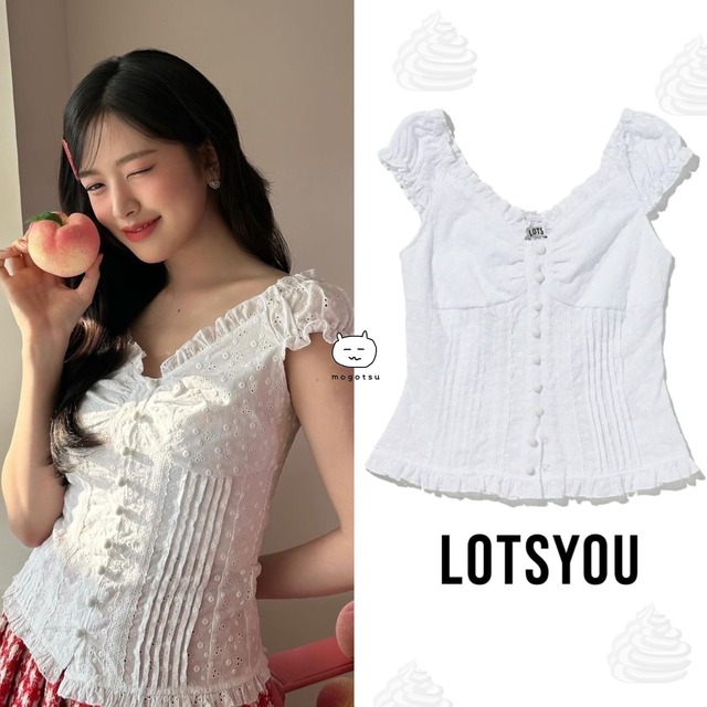 ★IVE アンユジン 着用！！【LOTS YOU】lotsyou_ April Lace Top White