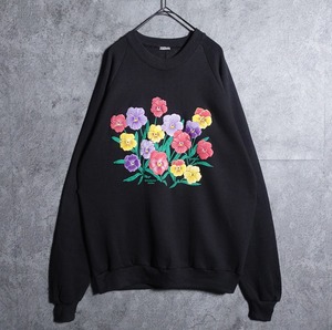 Black floral foam print sweat