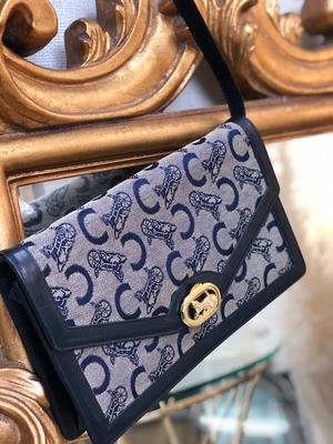 CELINE セリーヌ Cマカダム 馬車 ホースキャリッジ ジャガード×レザー 