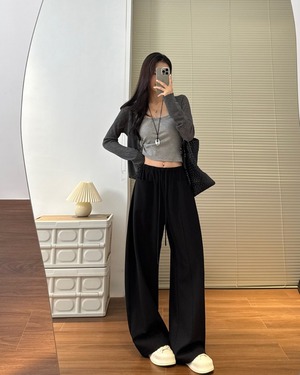 テンセルウールスーツワイドパンツ 2color A0937