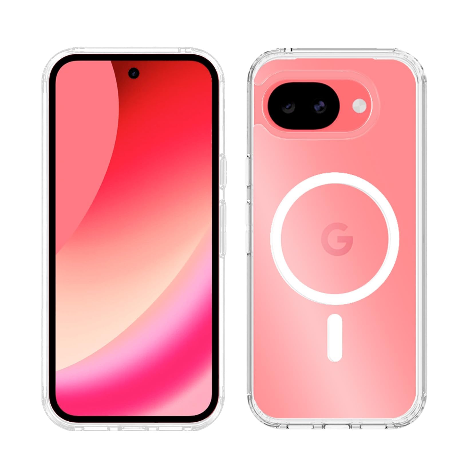HUAKE 対応 Google Pixel 10a 用 ケース 米軍MIL規格 マグネット充電対応 透明 滑り止め カメラ保護, 衝撃吸収, 軽量スリム設計 保護カバー