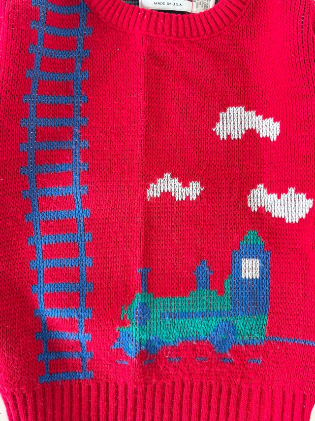 【3T相当・vintage】USA製 トレインニット