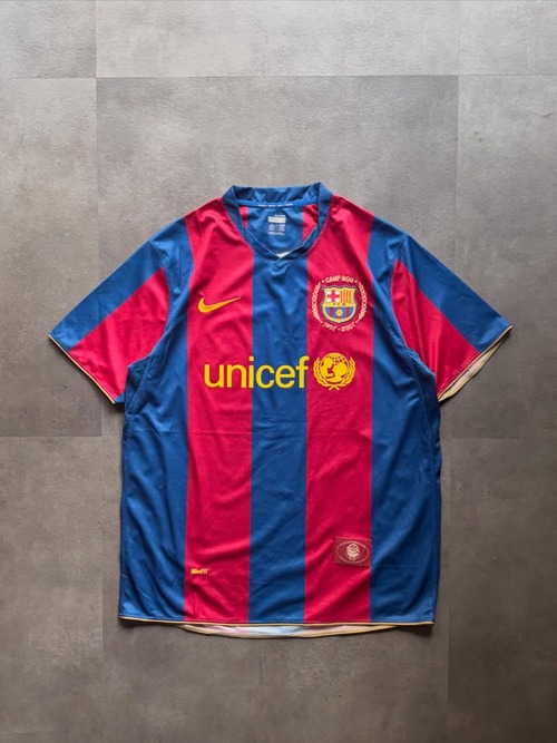 Nike FCバルセロナ ゲームシャツ XL ユニセフ ストライプ 半袖 ブルー レッド