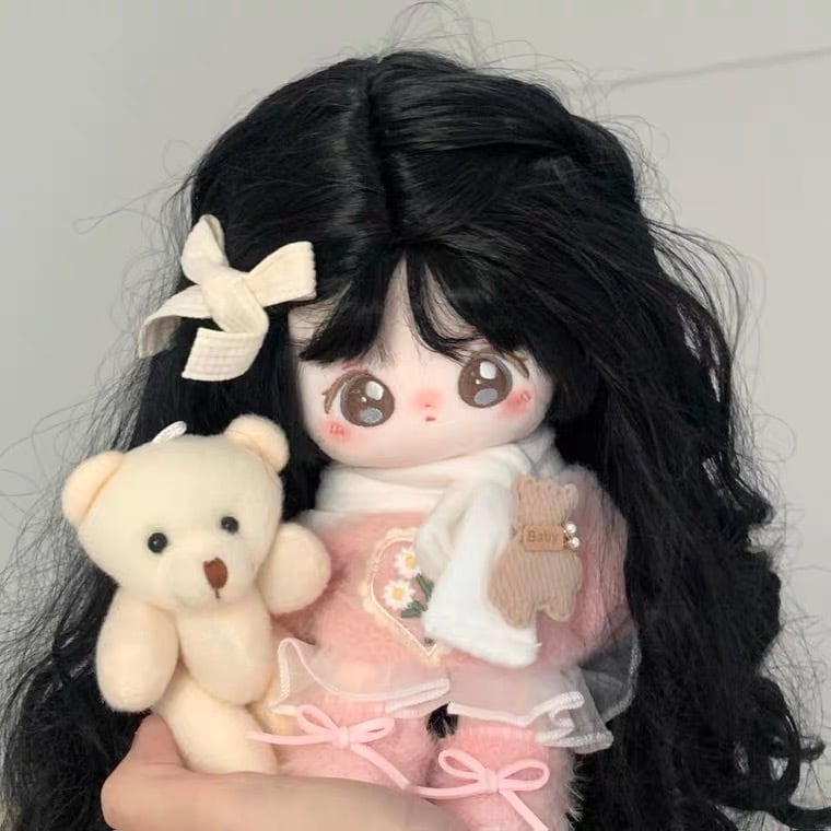 20cmぬい服】ふわふわピーチニットのコーデ 20cm着せ替えぬいぐるみ用