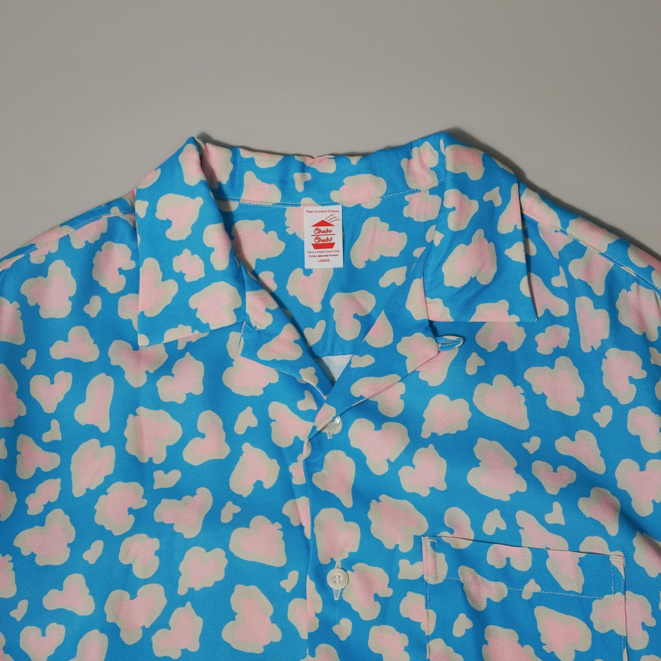 CC HEART LEOPARD ALOHA SHIRTS -BLUE- | ChahChah | 公式通販サイト