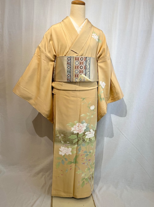 2277 はんなり 金箔 訪問着 袷単品 Houmongi (lined kimono)