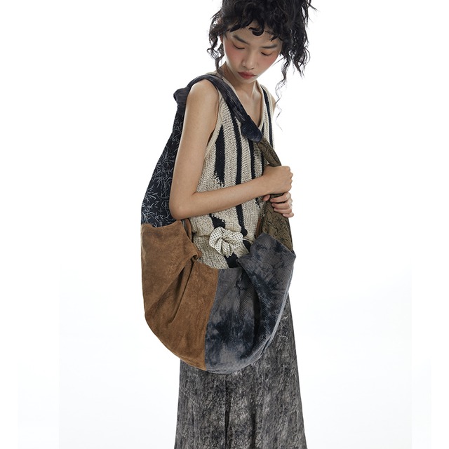 DirtySixオリジナル苍竹峦切り替えクロスボディバッグ