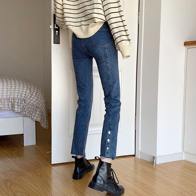 ジーンズ スプリングオータムハイウェストパンツ 春物 秋物 試着室11401811504