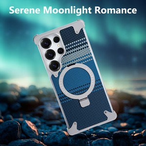 ◆Galaxy S25 Ultra◆ Carbon Fiber Texture Aluminum Phone Case / カーボンファイバー テクスチャー アルミニウム スマホケース