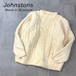 美品 スコットランド製 Johnstons ポプコーン フィッシャーマンズニット