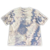 【tshirts185】M size bleached T-SHIRTS blue