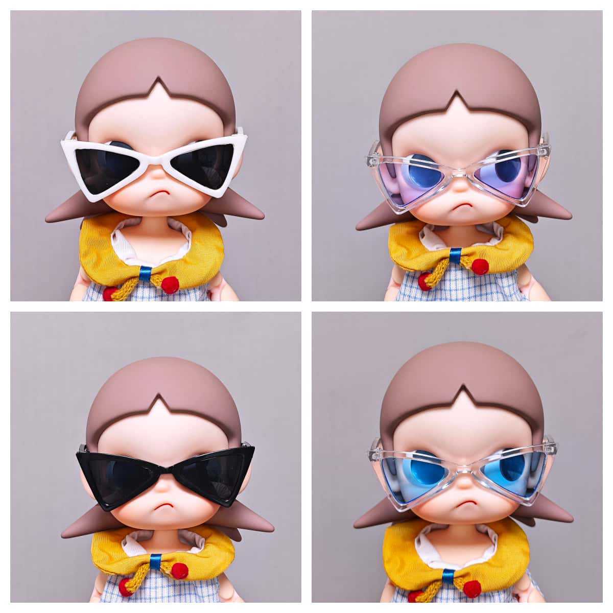 Labubu 1〜3代/Zsiga対応 カラフル サングラス 6.5cm/8.5cm ぬいぐるみ