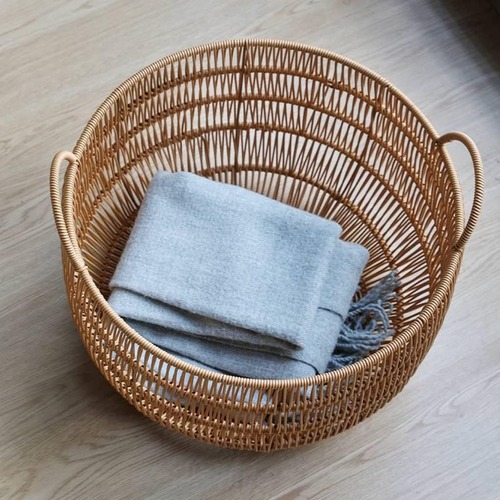 ラタンバスケット 収納バスケット 収納 ラタン ランドリーバスケット 家庭用衣類収納 おしゃれ 可愛い ナチュラル 北欧