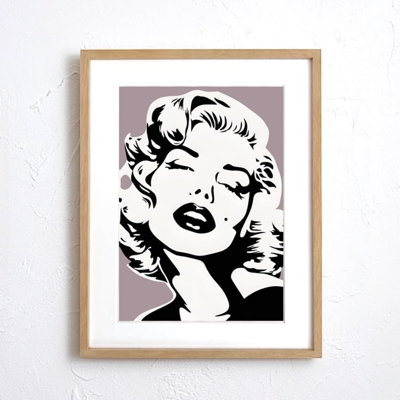 Monroe Love｜ラベンダーグレーが映えるモダンポップアートポスター｜大人の空間を彩る上品で洗練されたインテリアA2ポスター