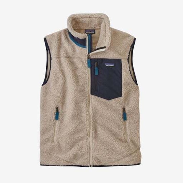 patagonia　M'S CLASSIC RETRO-X VEST  NATURAL W/OBSIDIAN PLUM パタゴニア クラシック・レトロX・ベスト