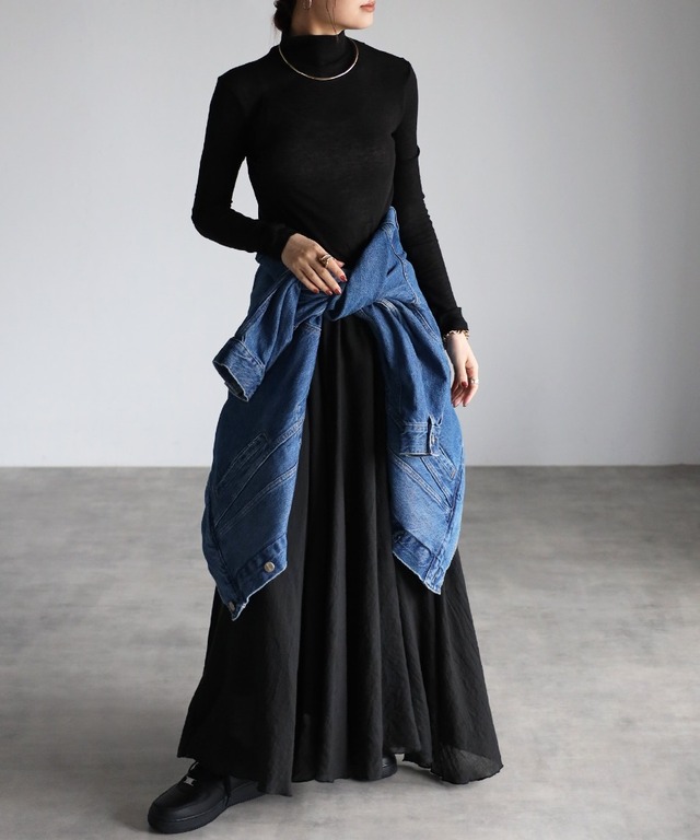 シアーハイネックニットプルオーバー