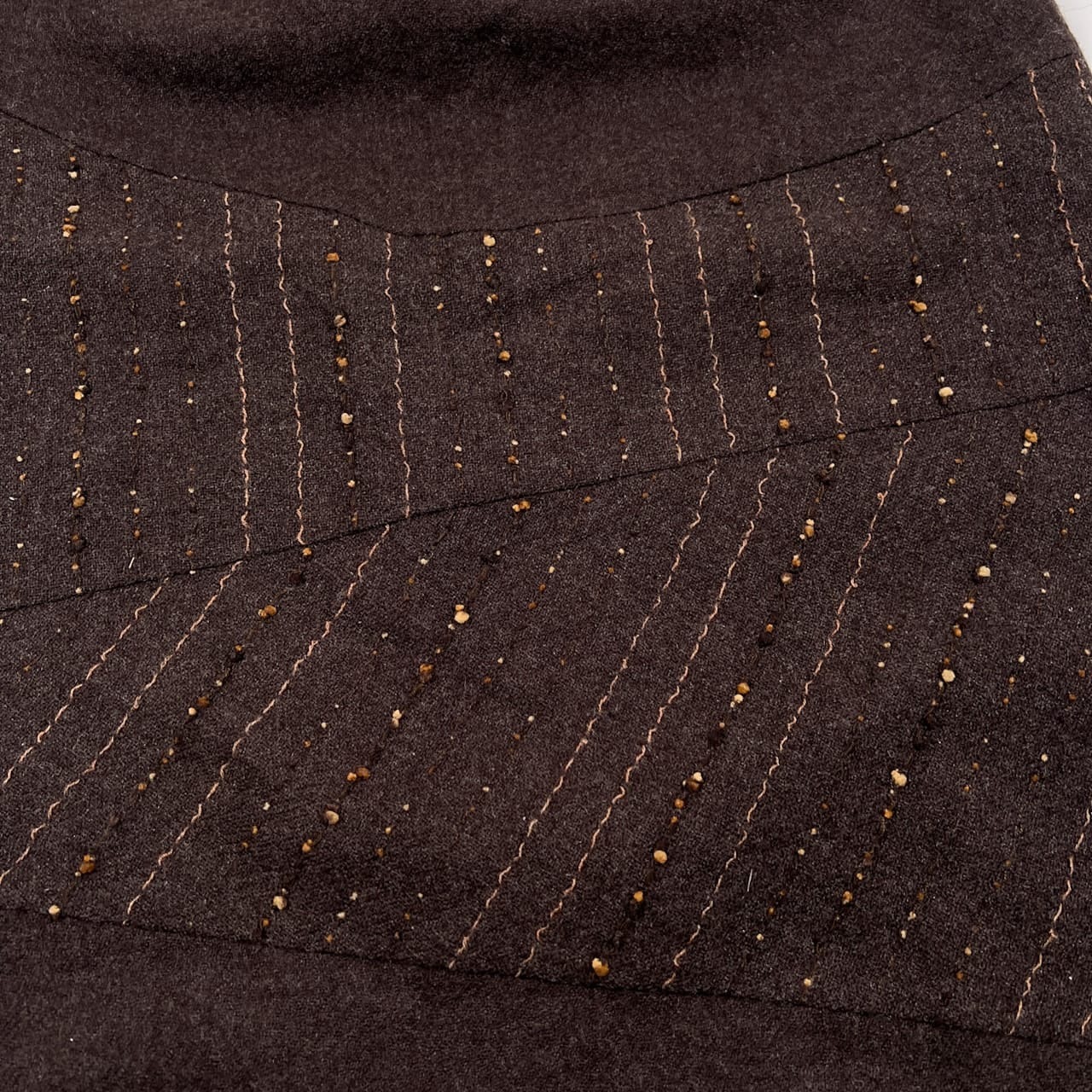 慈雨 ジウ Senso unico センソユニコ イージー タイト ロング スカート サイズ 40 /ダークブラウン/日本製