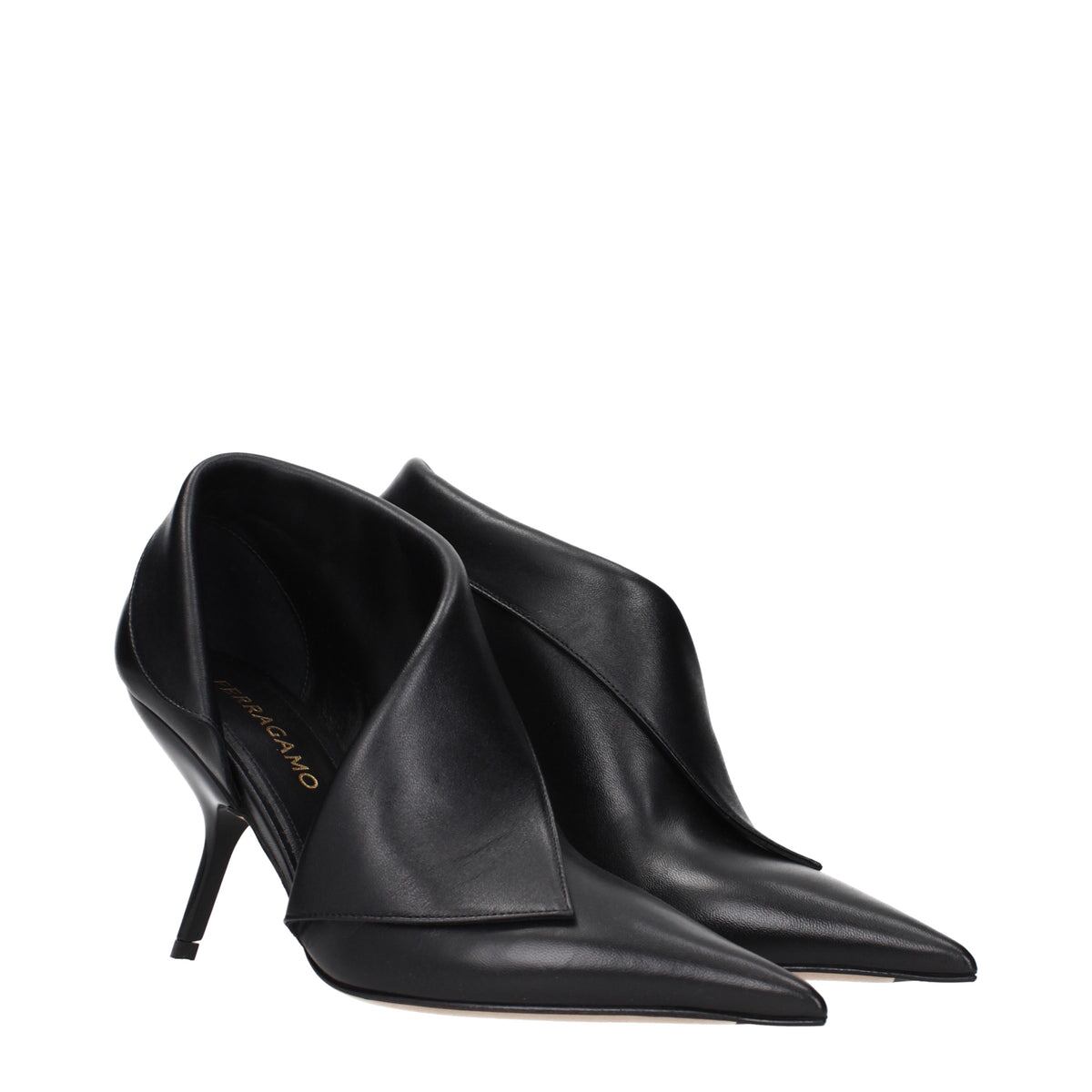 FERRAGAMO フェラガモ レディース アンクルブーツ レザー ブラック