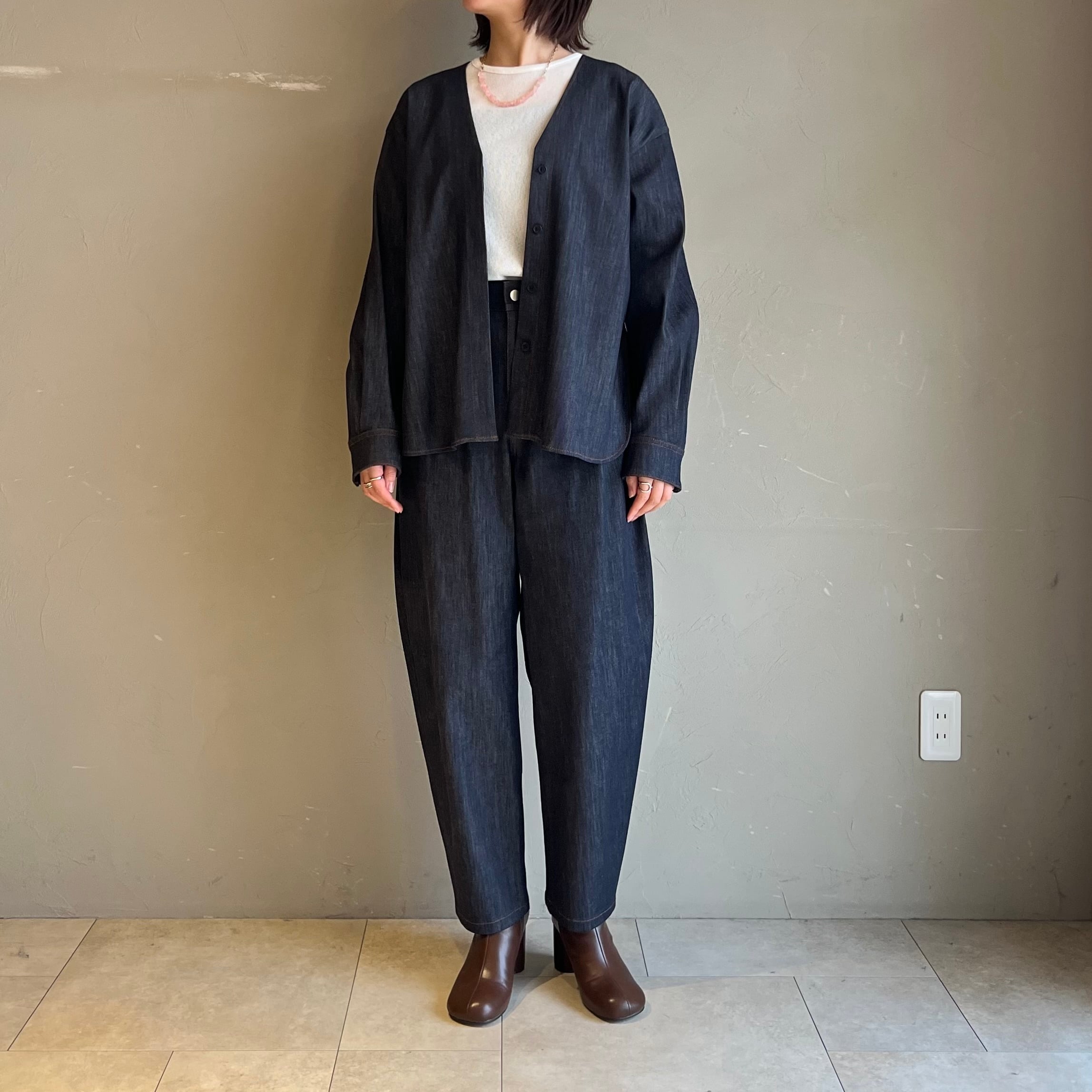 PASSIONE 】ノーカラーデニムジャケット | valance 福井｜レディース