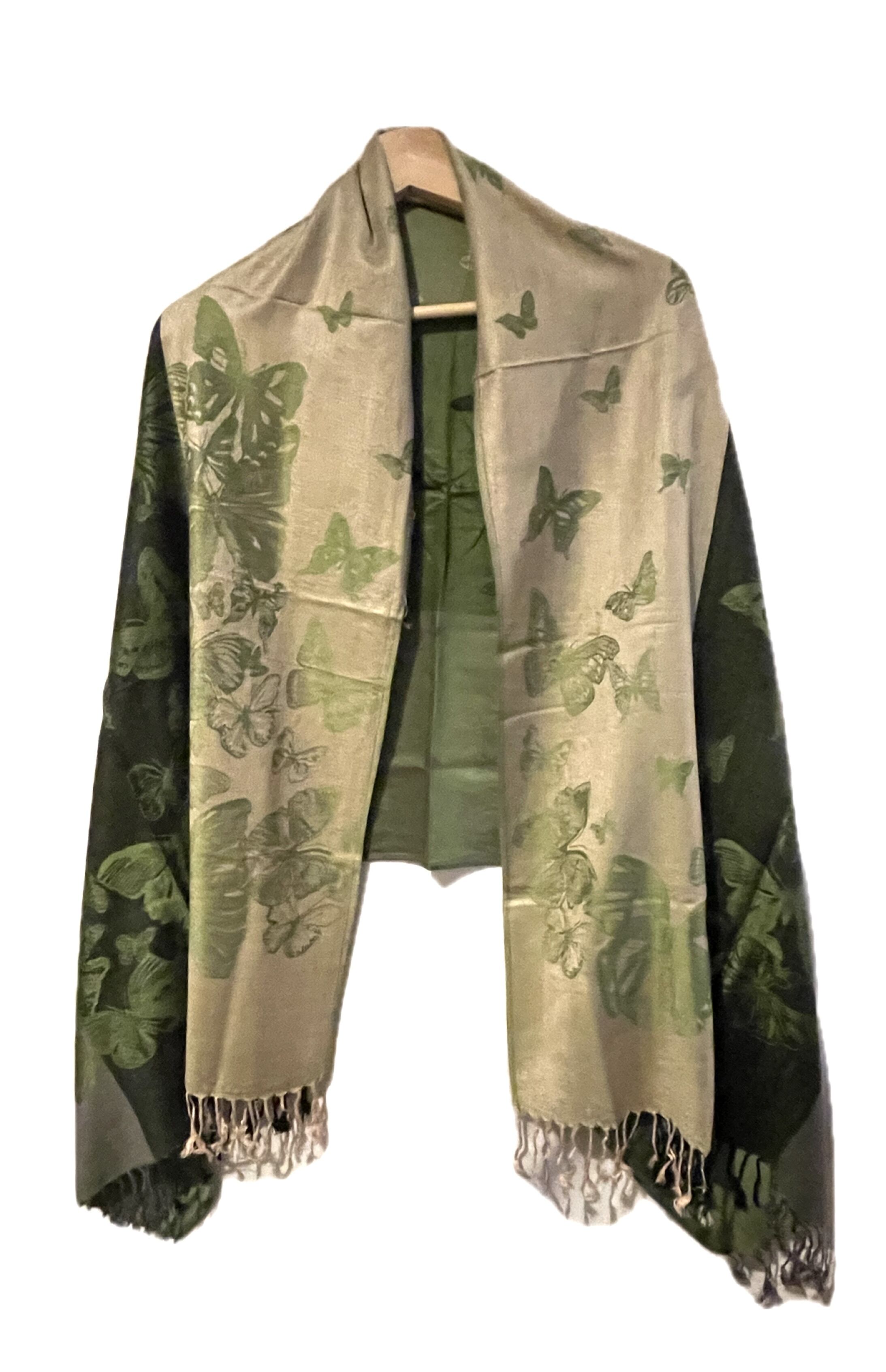 ストール 大判ストール 上品 柔らかい 光沢 リバーシブル リバーシブルストール 春 夏 秋 冬 マフラー アジアンストール メンズストール 柄 蝶々柄 オレンジ エスニックファッション アフリカン エスニック パーティー プレゼント アジアン * アジアン雑貨 No.18 i