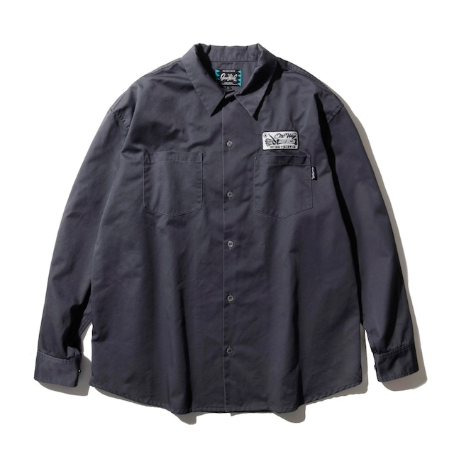 GOODHELLER " ONE WAY WAPPEN & EMBROIDERY WORK L/S SHIRT " GRAY