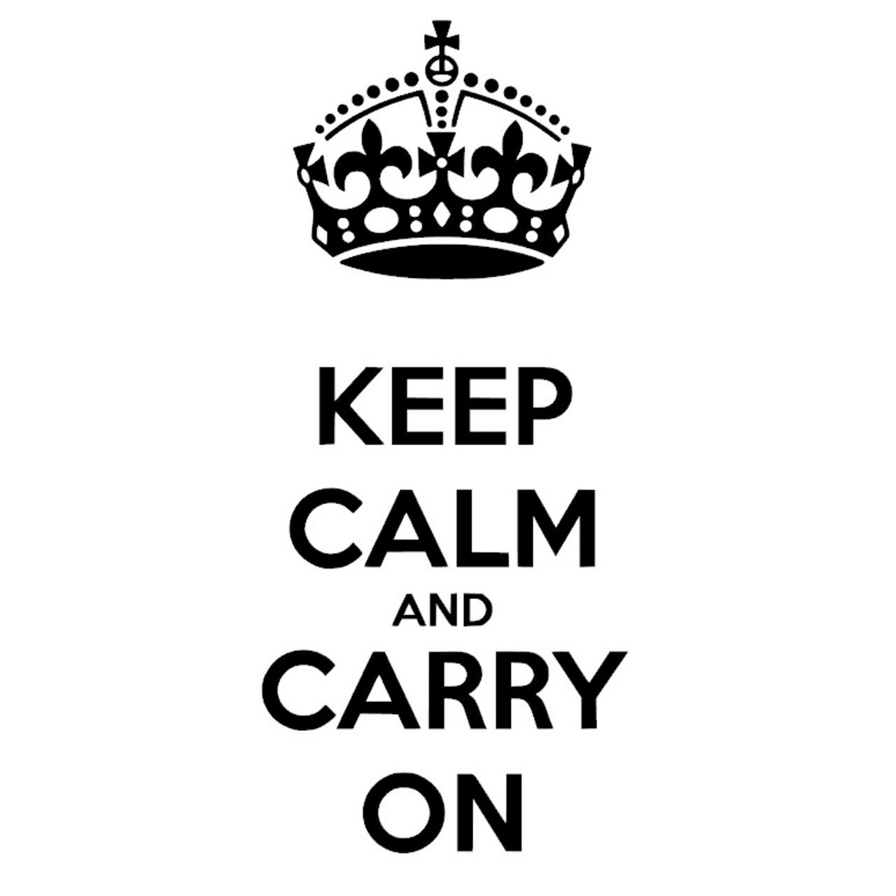 ウォールステッカー 英字 KEEP CALM AND CARRY ON 名言 黒 光沢 | iBy