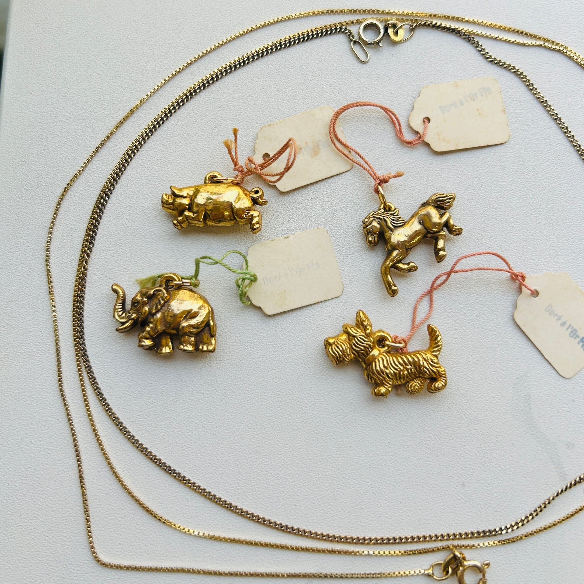 Old Stock Vintage フランス金メッキ 動物チャーム | Milo Antiques
