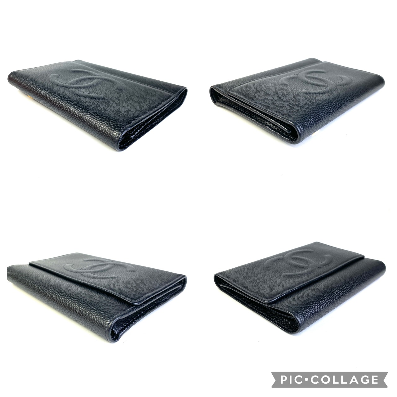 【最終処分SALE】CHANEL シャネル ココマークキャビアスキン 財布 ブラック A-7562