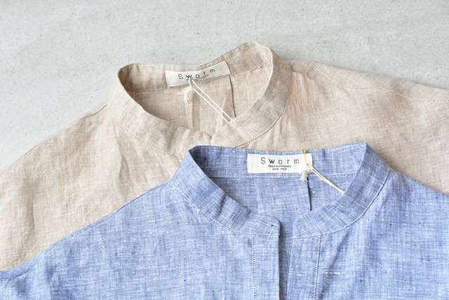 スワーム SWARM リネンスキッパー7分袖ブラウス(NS-84011)全3色