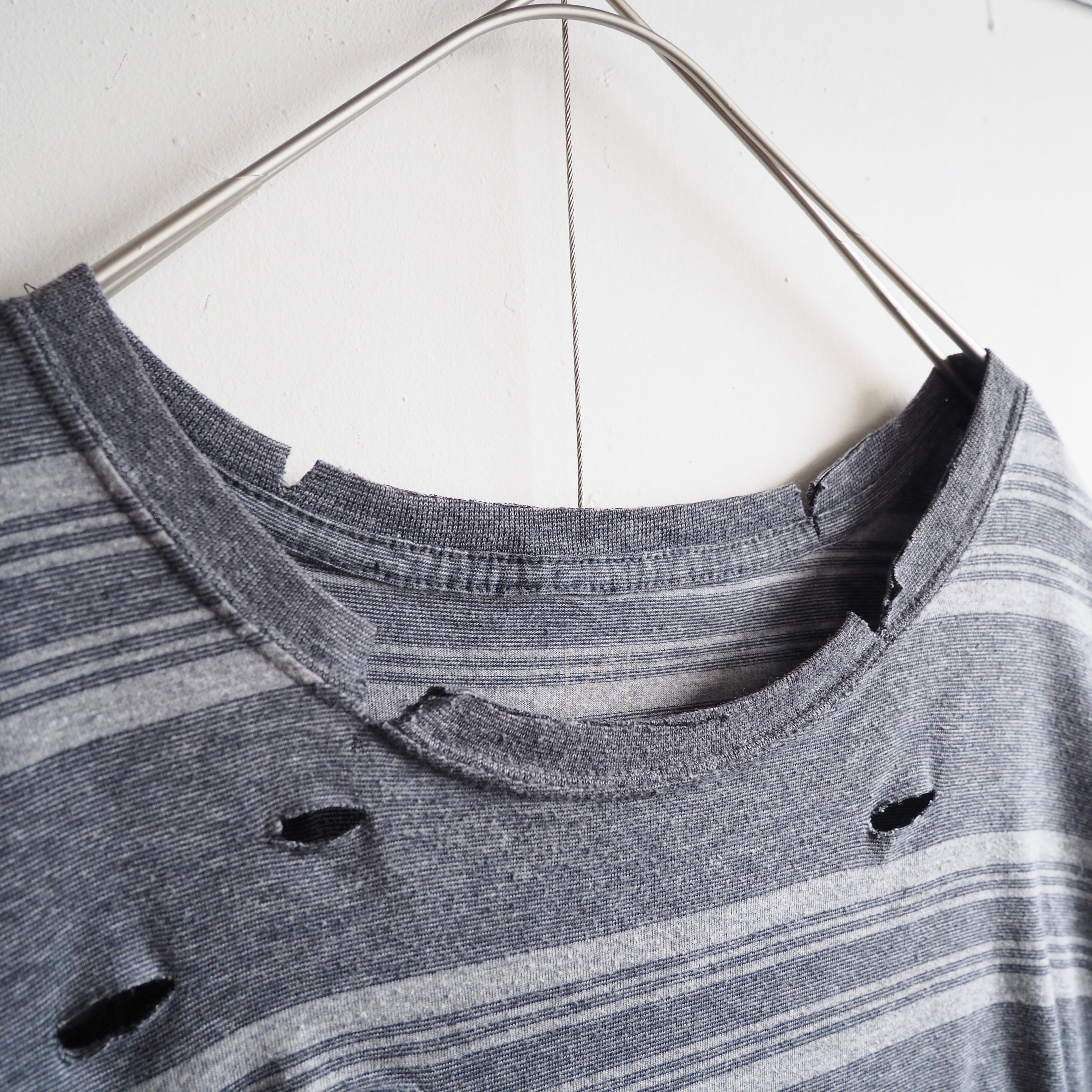 ” 循環 ” Boro Circulation Fat Border pattern Re:make loose S/S Tee