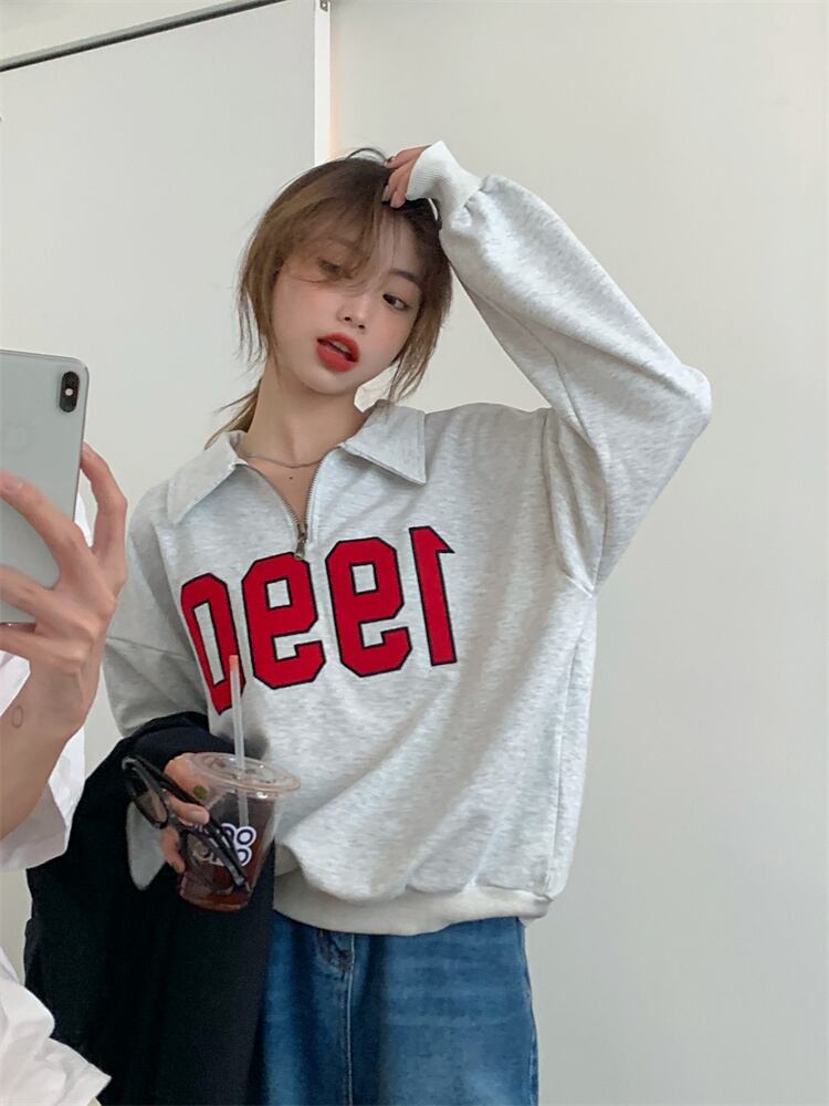 スタイルルーズセーター オータムスタンダードジャケット ロング レトロ 秋物 モンロー12831865765