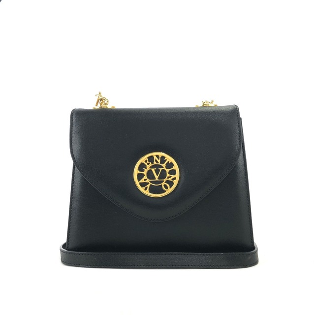 VALENTINO GARAVANI ヴァレンティノ ガラヴァーニ　ロゴモチーフ　レザー　クロスボディ　ミニバッグ　ショルダーバッグ　ブラック　vintage　ヴィンテージ　オールド　2vcv5w