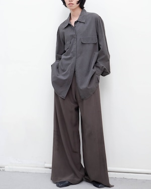 1990s open collar dual flap pocket silk shirt