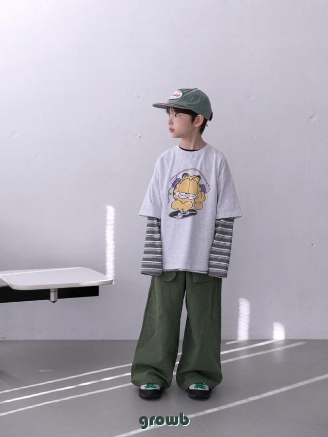 [即納S]≪growb≫Music T-Shirt white melange 1