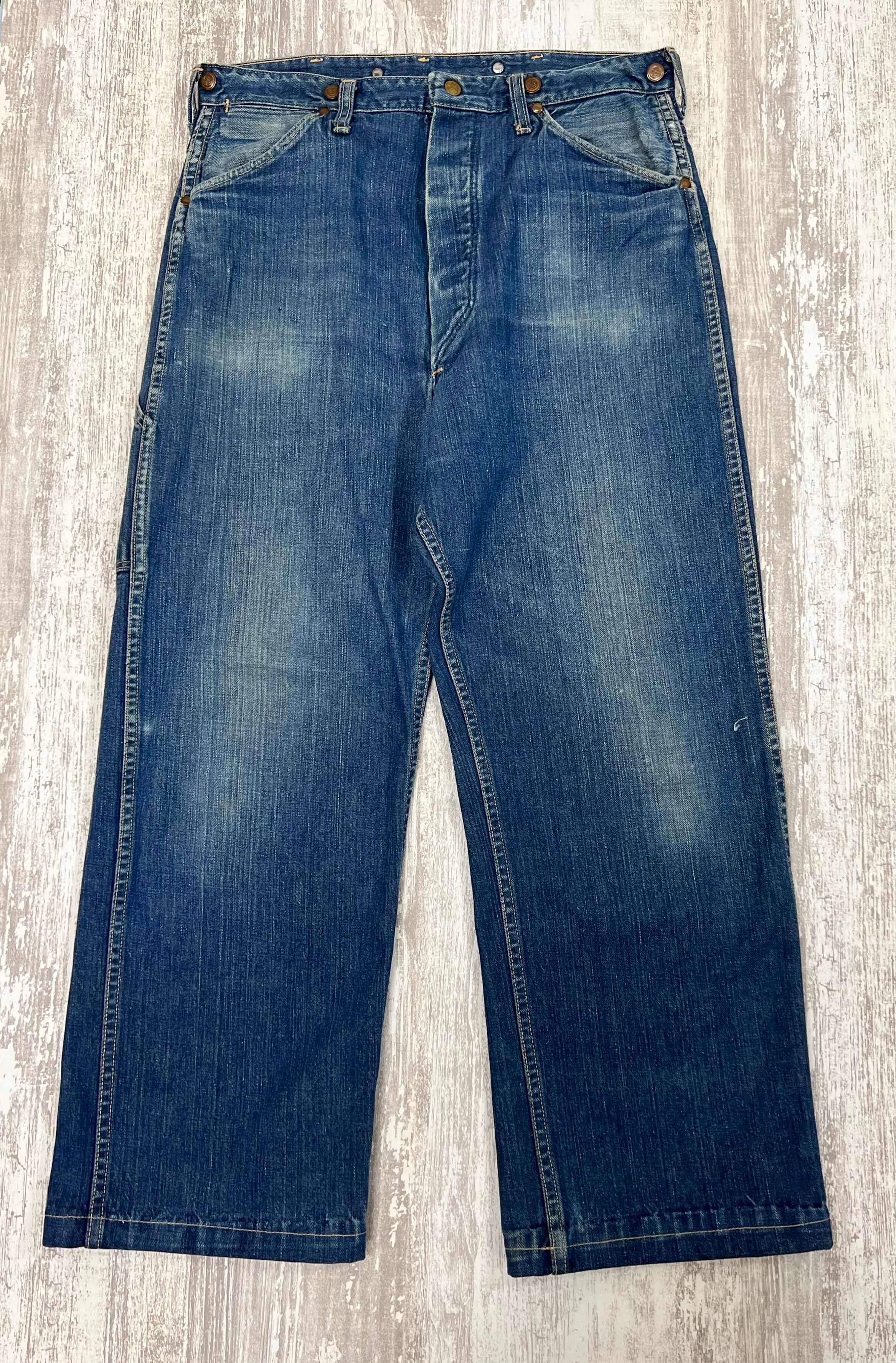 40~50s サスペンダーボタン ビンテージデニムペインターパンツ | savvy