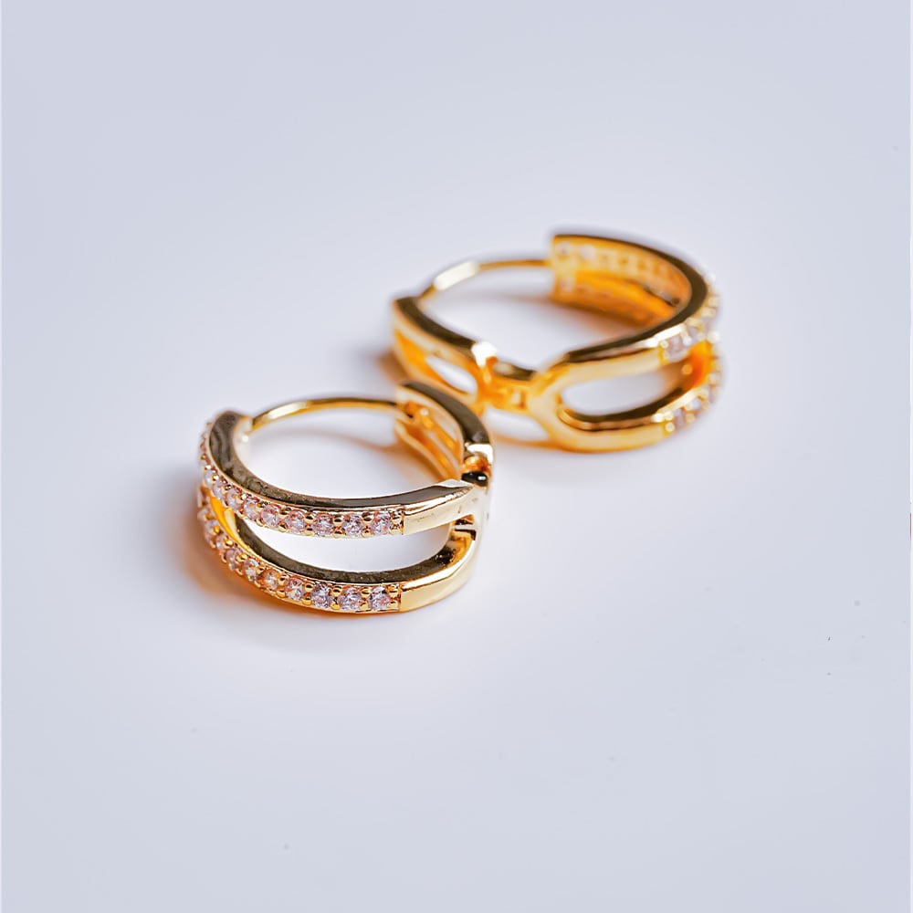 ダブルラインフープピアス