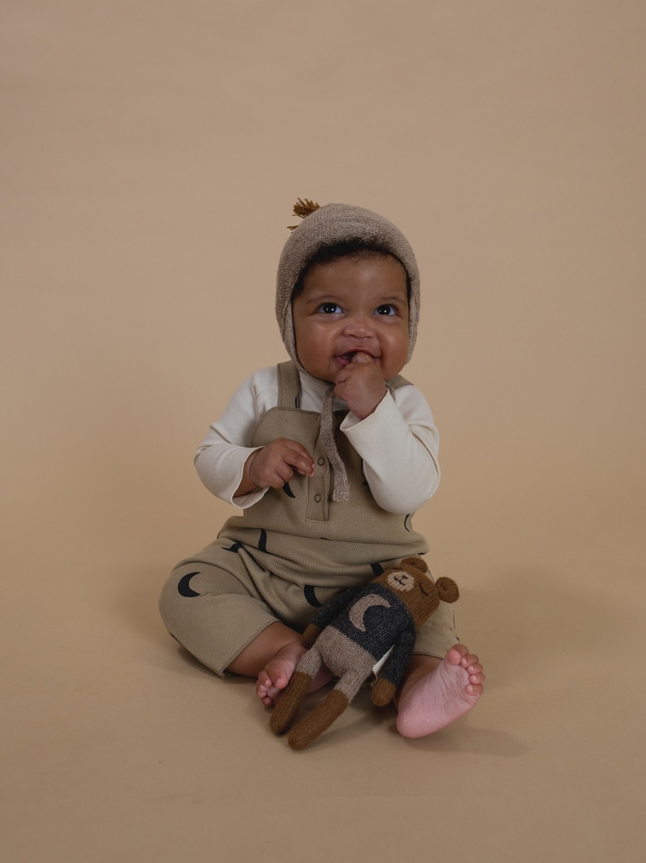 ORGANICZOO　Oatmeal contrast Tassel Hat