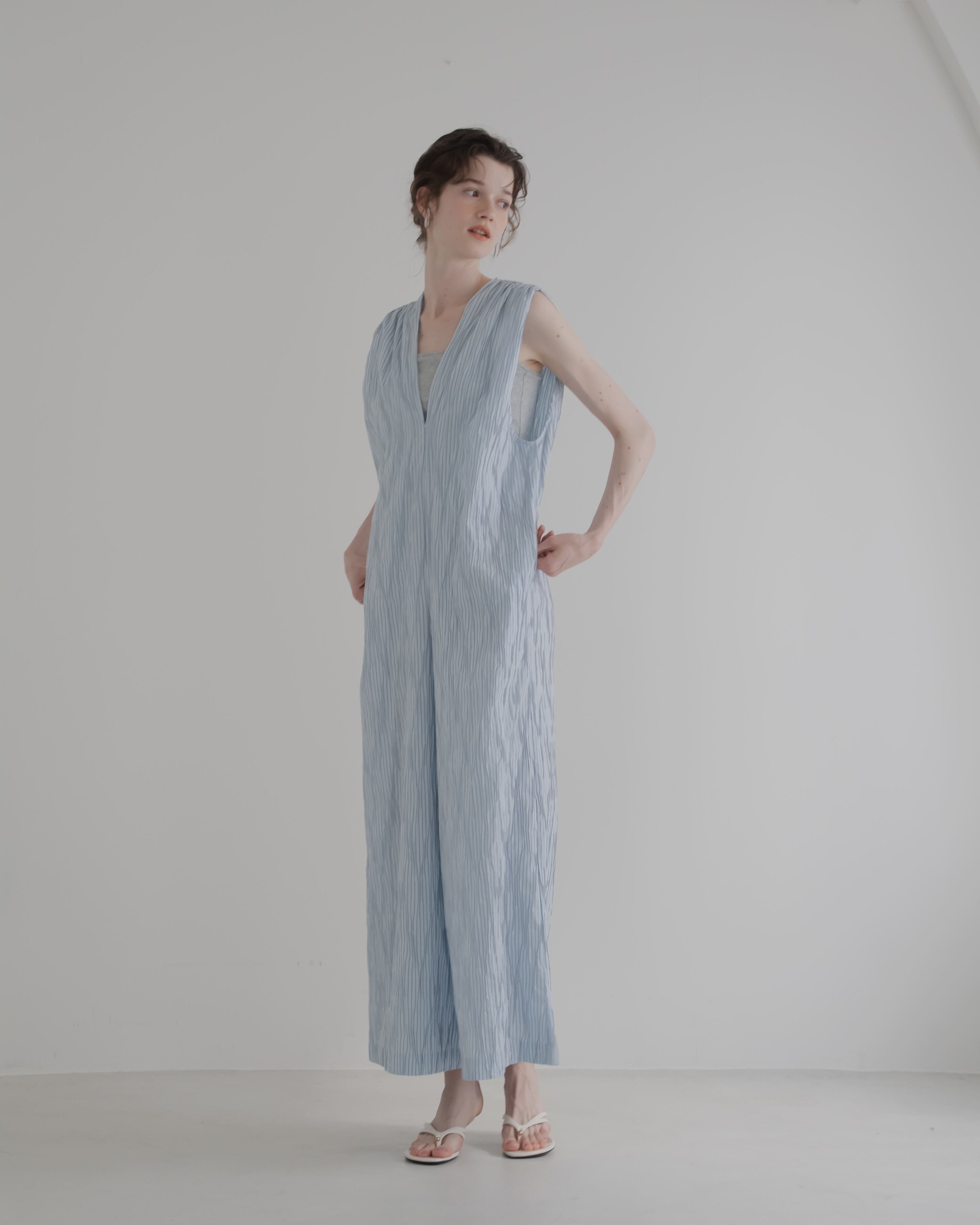 Sサイズ、pois、wave salopette、ブルー wave salopette 【在庫調整】3〜5日営業日 | pois