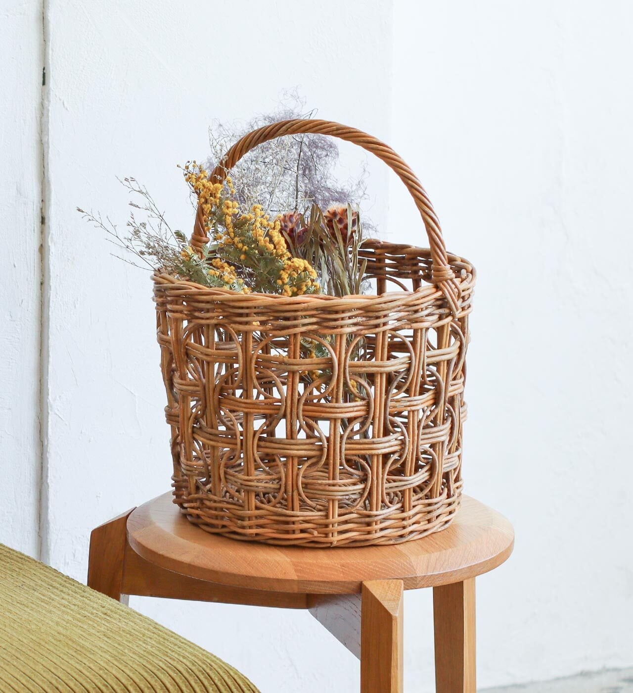 【雑貨】アラログ ループ編みラウンドバスケット