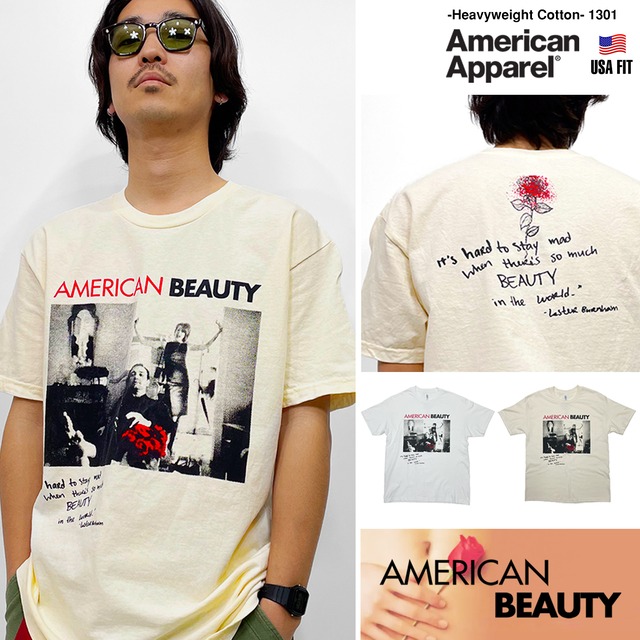 アメリカンビューティー American Beauty 1999「Mr.&Mrs.Burnham」 Tシャツ 【American Apparel 1301】 --- 	 Kevin Spacey Annette Bening　90年代　映画Tシャツ 1301-ab-mrmrs